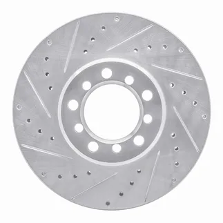 R1 Concepts EDZ-63017L Brake Rotor Drilled and Slotted Silver